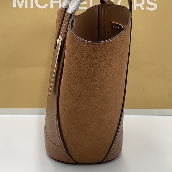 MICHAEL KORS PORTIA SMALL TOTE  LUGGAGE COLOR Pebbled leather/ suede - Picture 7 of 16